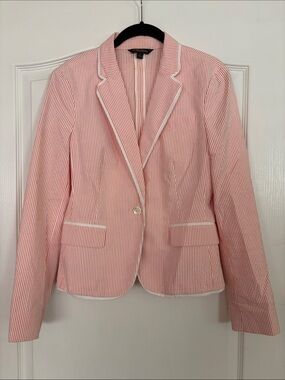 Brooks Brother Orange and White Striped Blazer